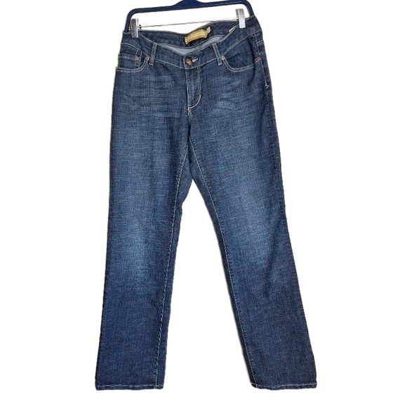 Seven7 LUXE Dark Blue Embellished Five Pocket Button Fly Luxe Jeans Size 14 - Picture 1 of 8